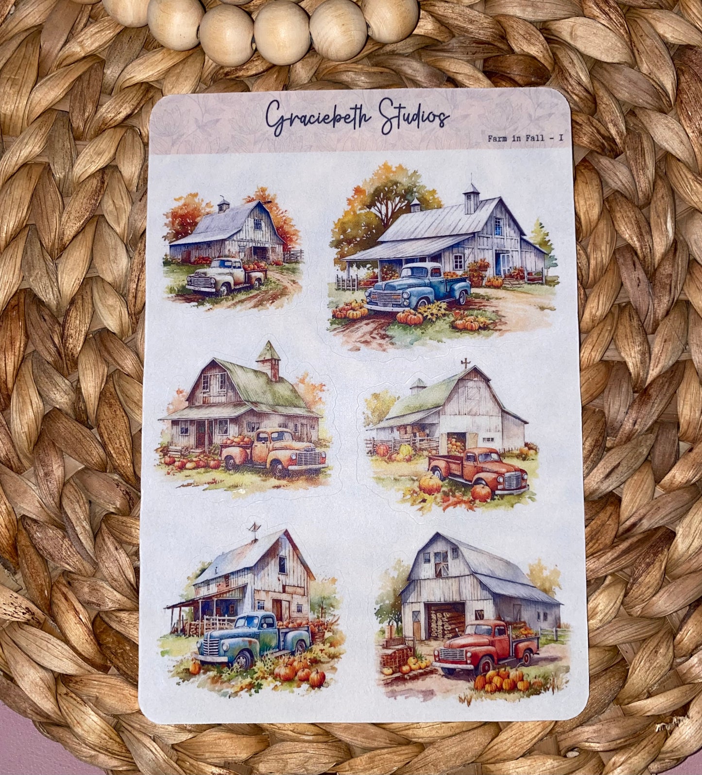 Farm in Fall Deco Stickers