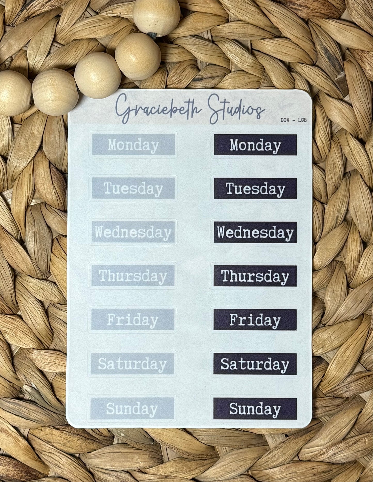 Days of Week Label Stickers