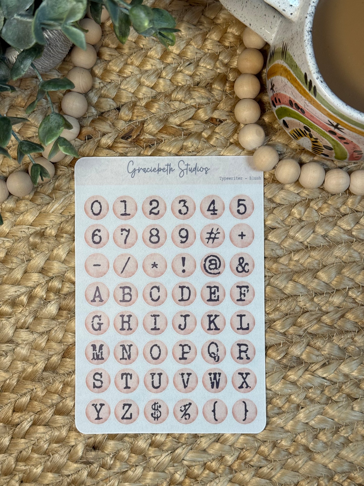 Typewriter Font - Letters & Numbers - Deco Stickers