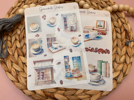 Watercolor Cafe Deco Stickers