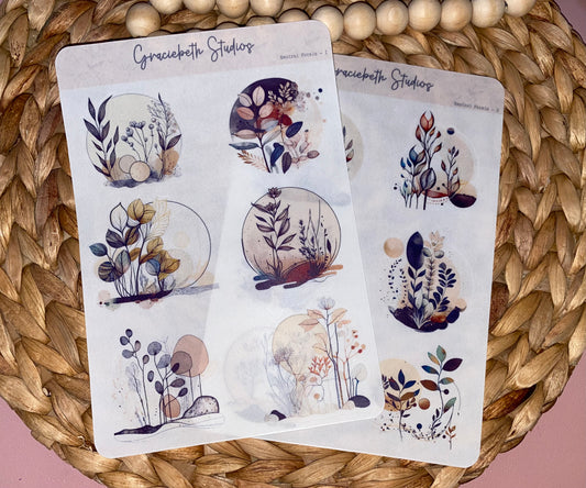 Neutral Florals Deco Stickers