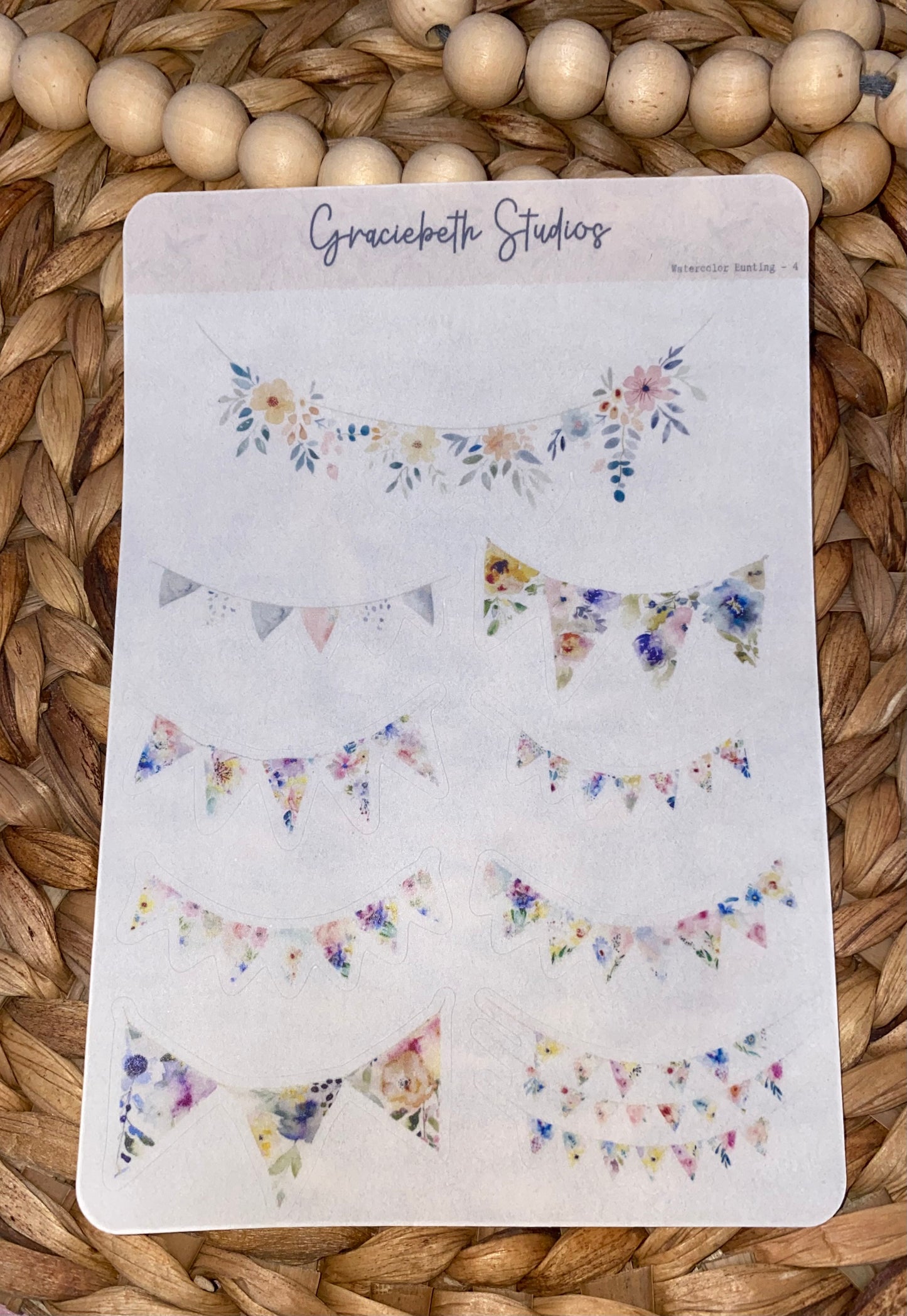 Watercolor Bunting Deco Stickers