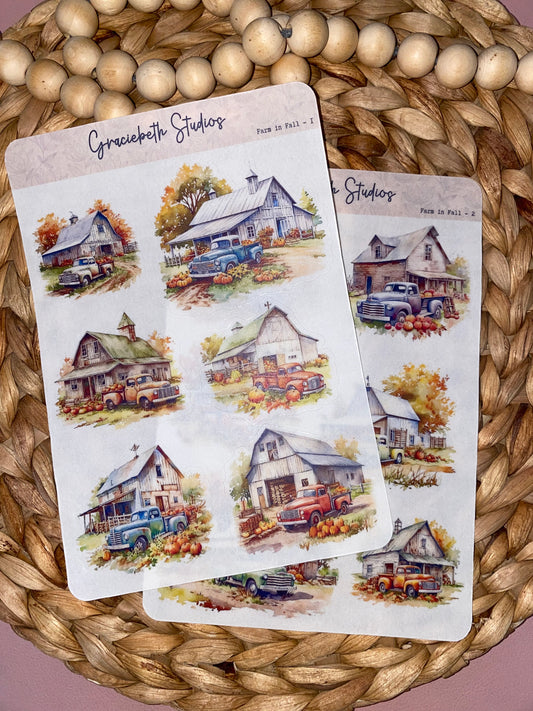 Farm in Fall Deco Stickers