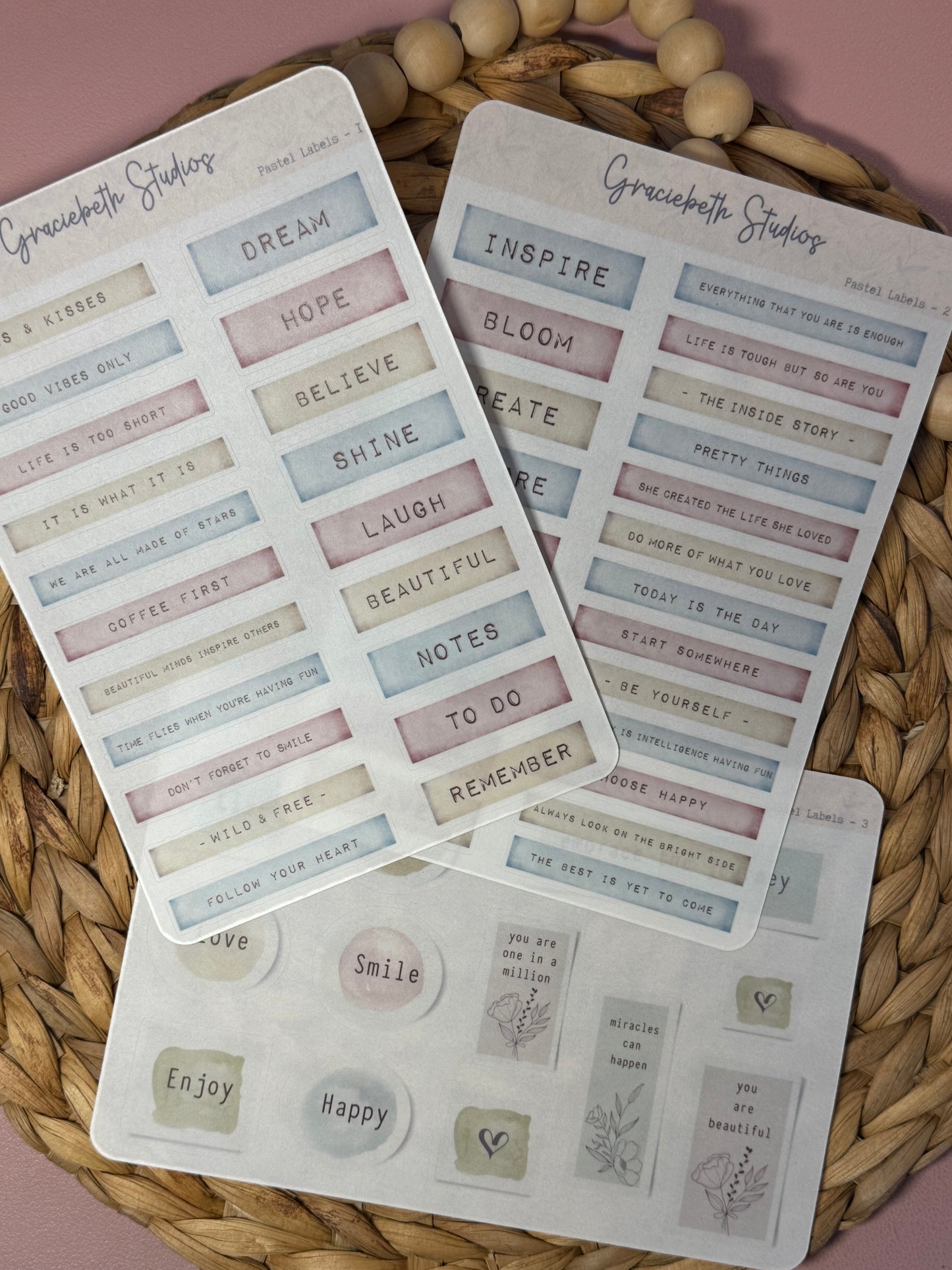 Pastel Labels Deco Stickers