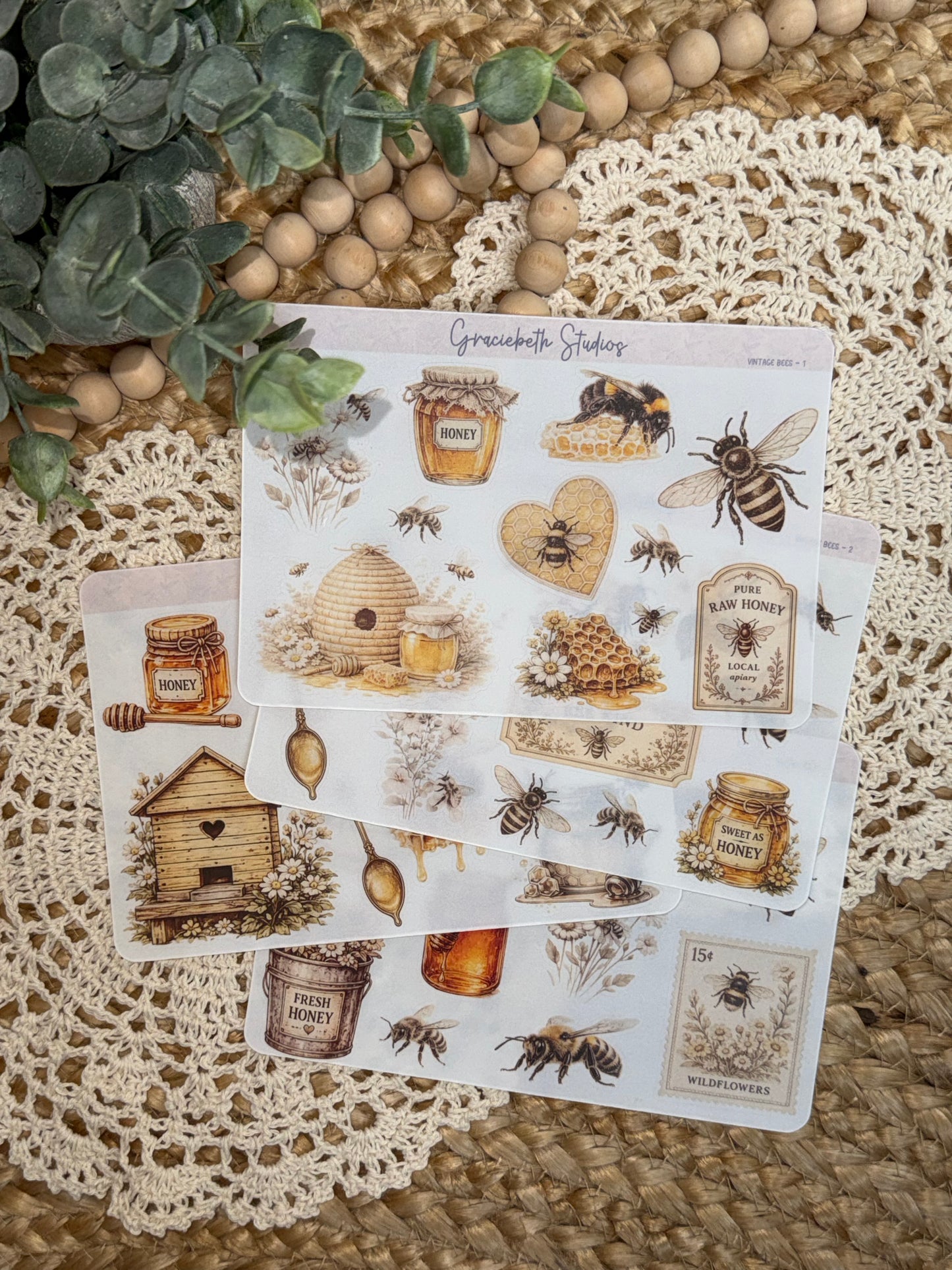 Vintage Bees - Deco Stickers
