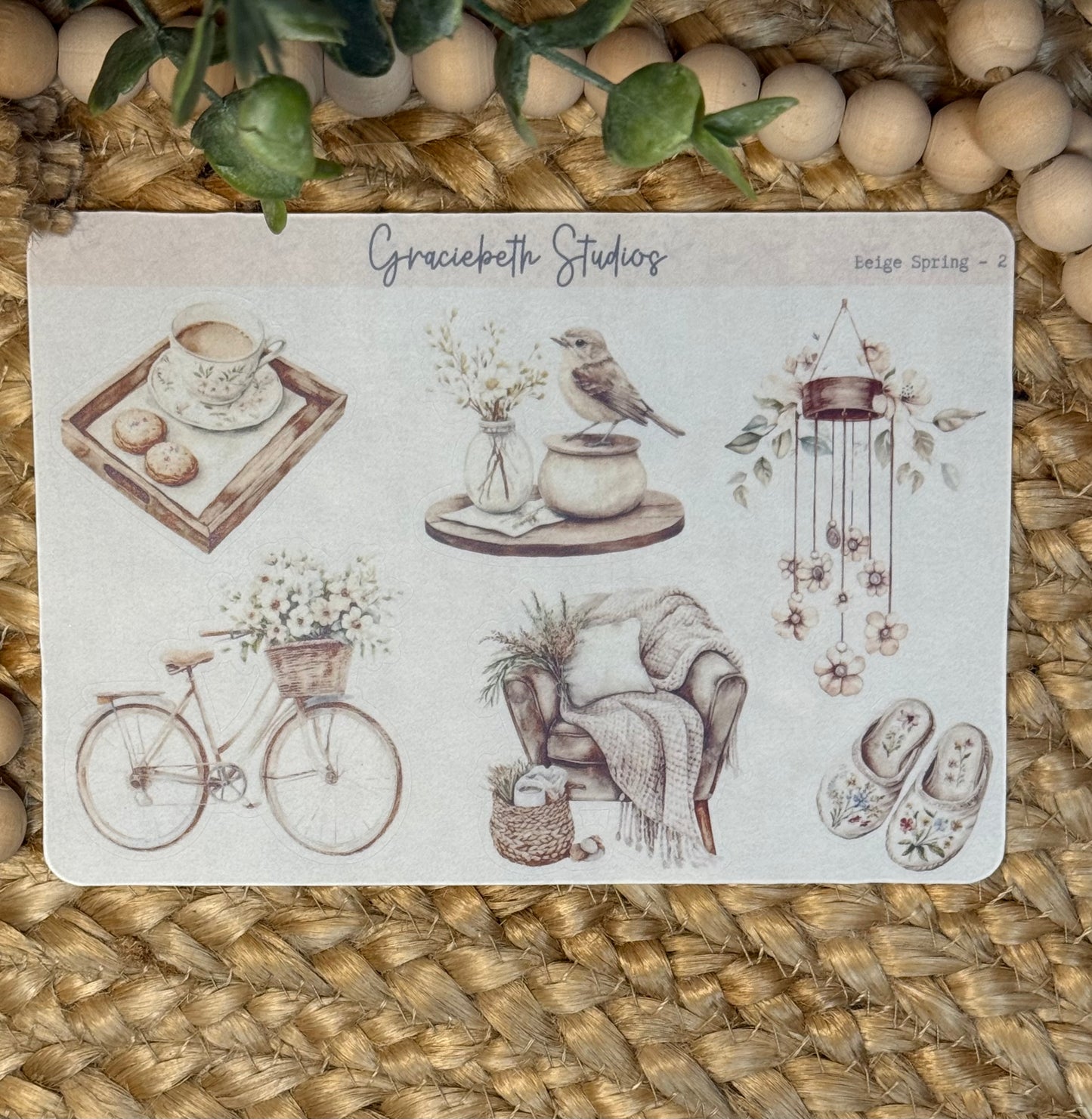 Beige Spring Deco Stickers
