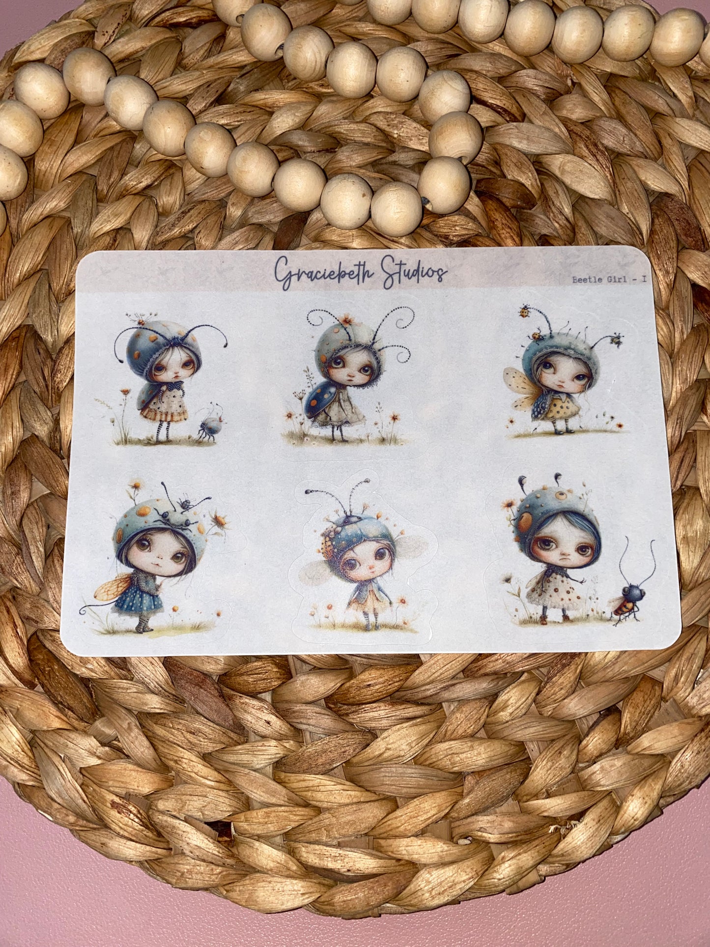 Beetle Girl Deco Stickers