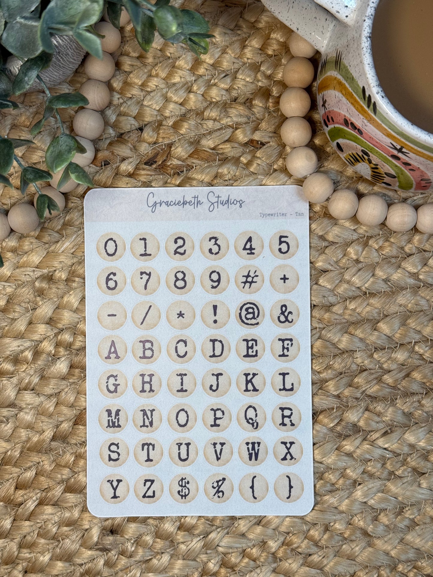 Typewriter Font - Letters & Numbers - Deco Stickers