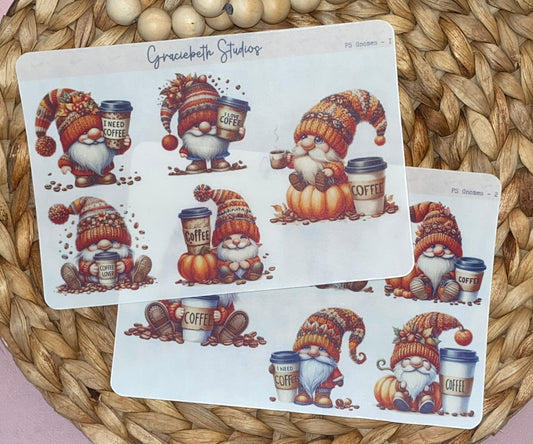 Pumpkin Spice Gnomes Deco Stickers