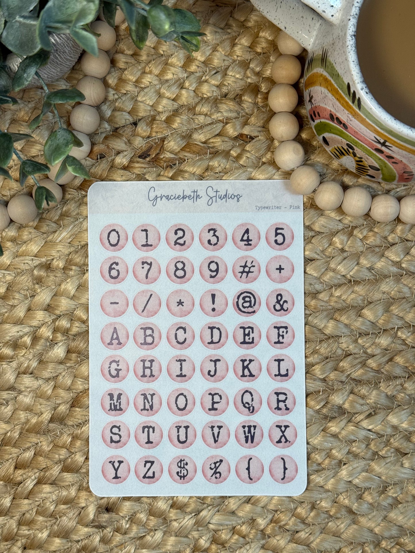 Typewriter Font - Letters & Numbers - Deco Stickers