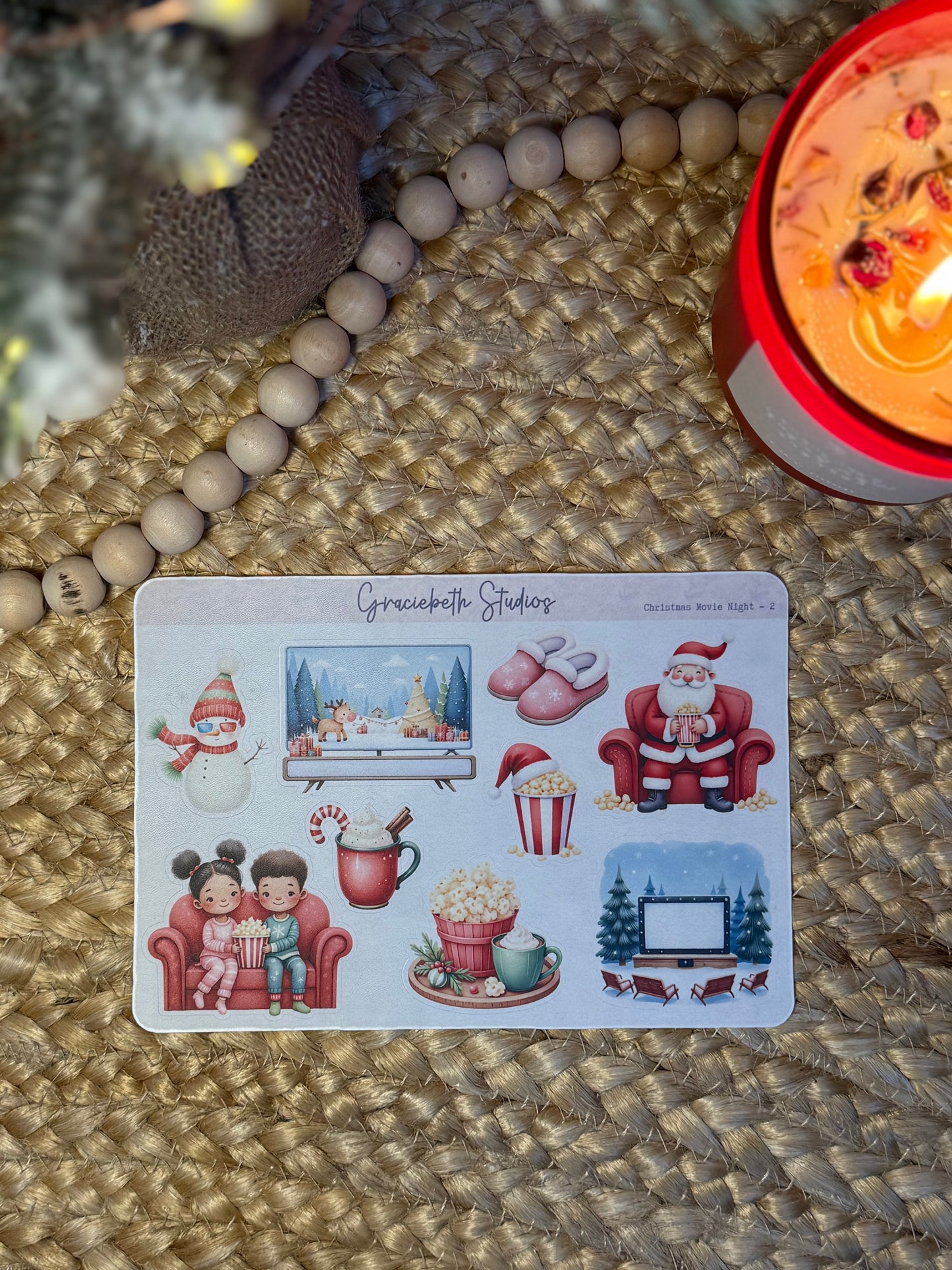 Christmas Movie Night - Deco Stickers