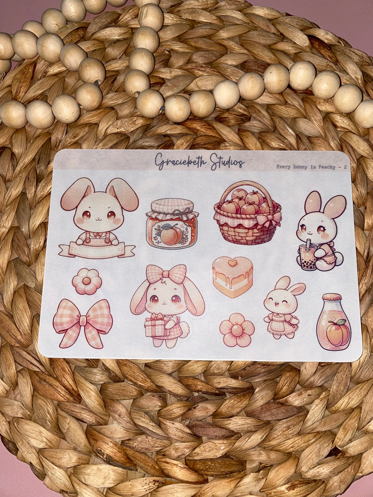 Every Bunny is Peachy Deco Stickers