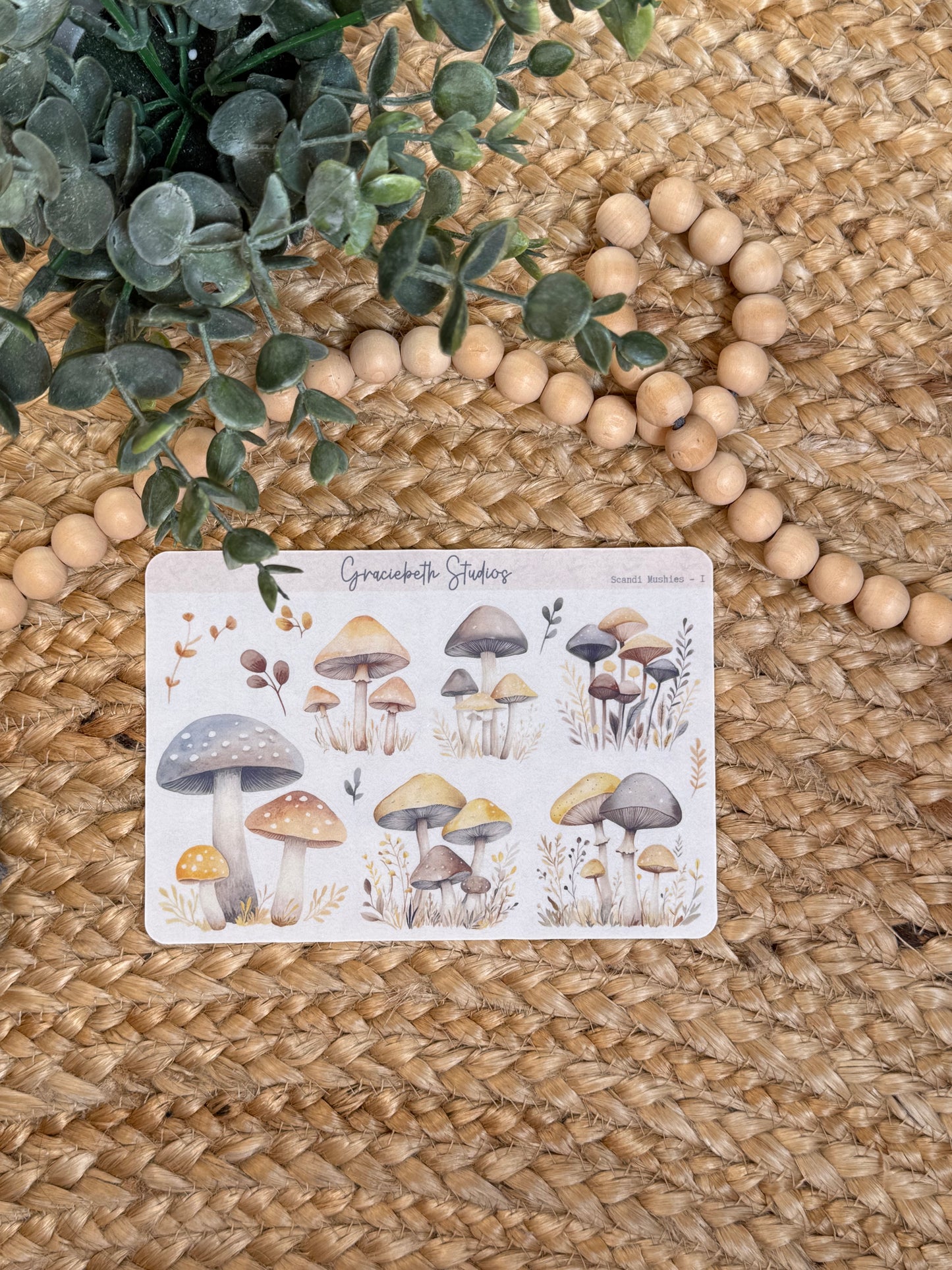 Scandi Mushies Deco Stickers