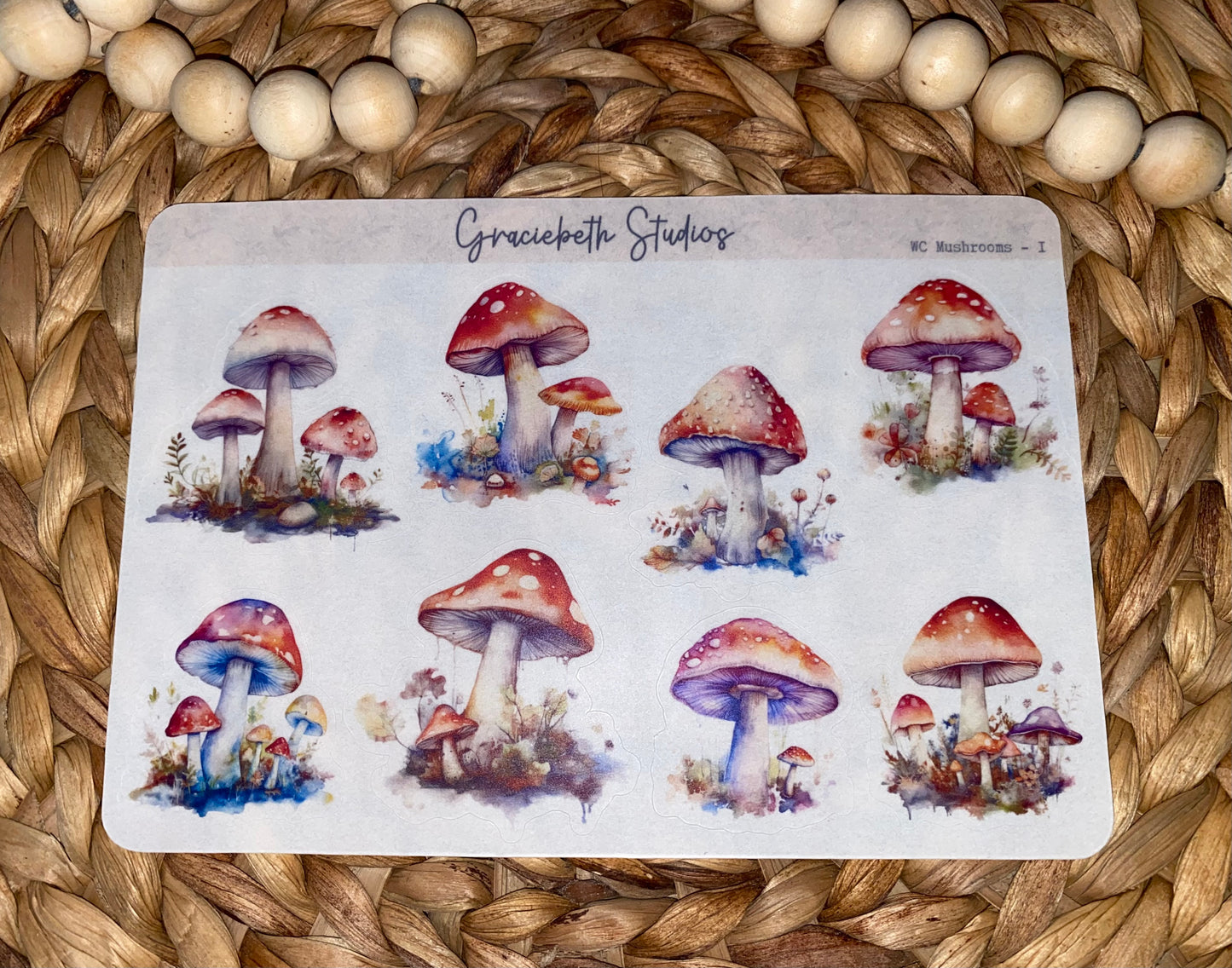 WC Mushrooms Deco Stickers