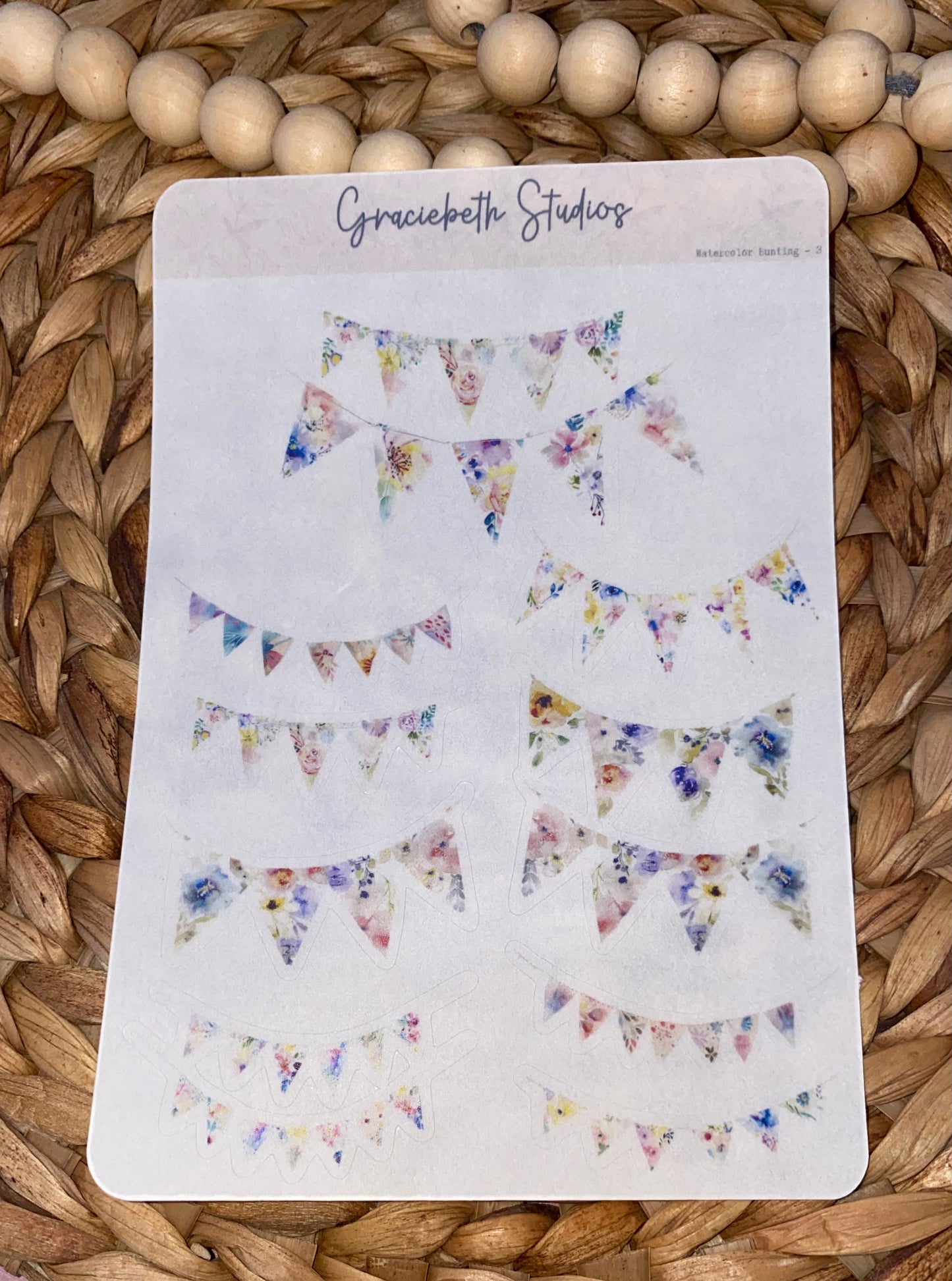 Watercolor Bunting Deco Stickers