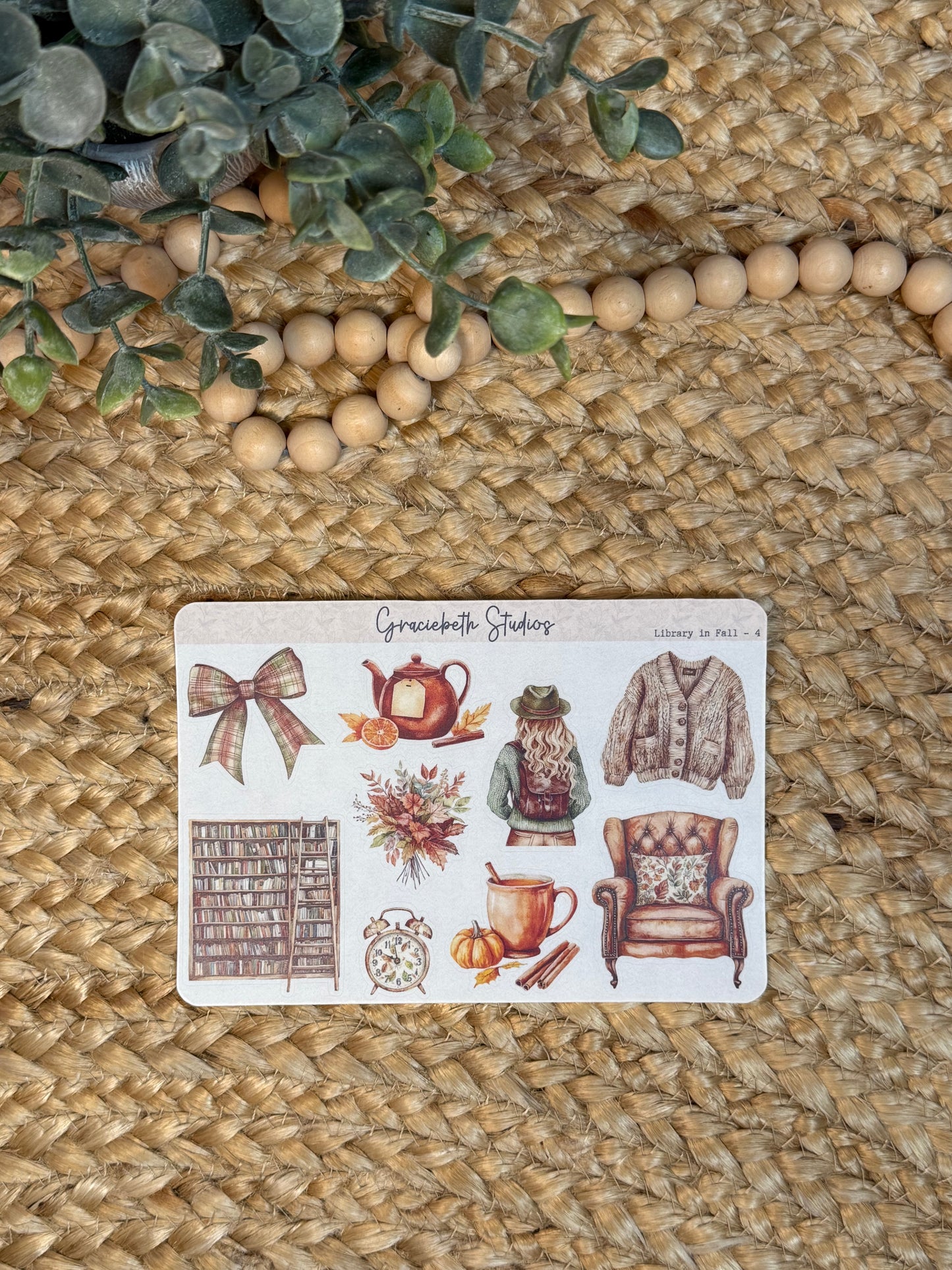 Library In Fall - Deco Stickers
