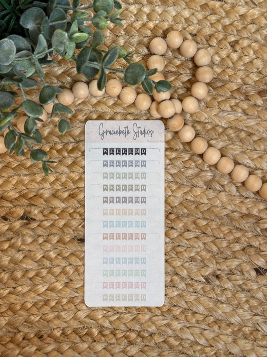 Weekend Banner - Multi-Color Stickers