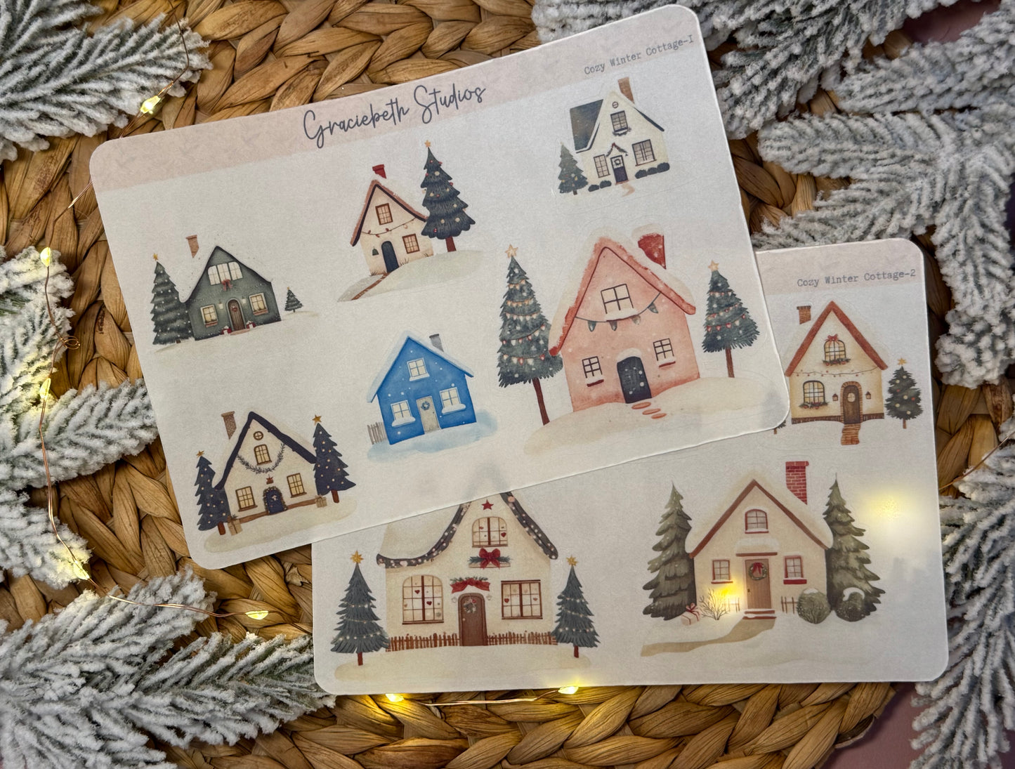 Winter House Row Deco Stickers