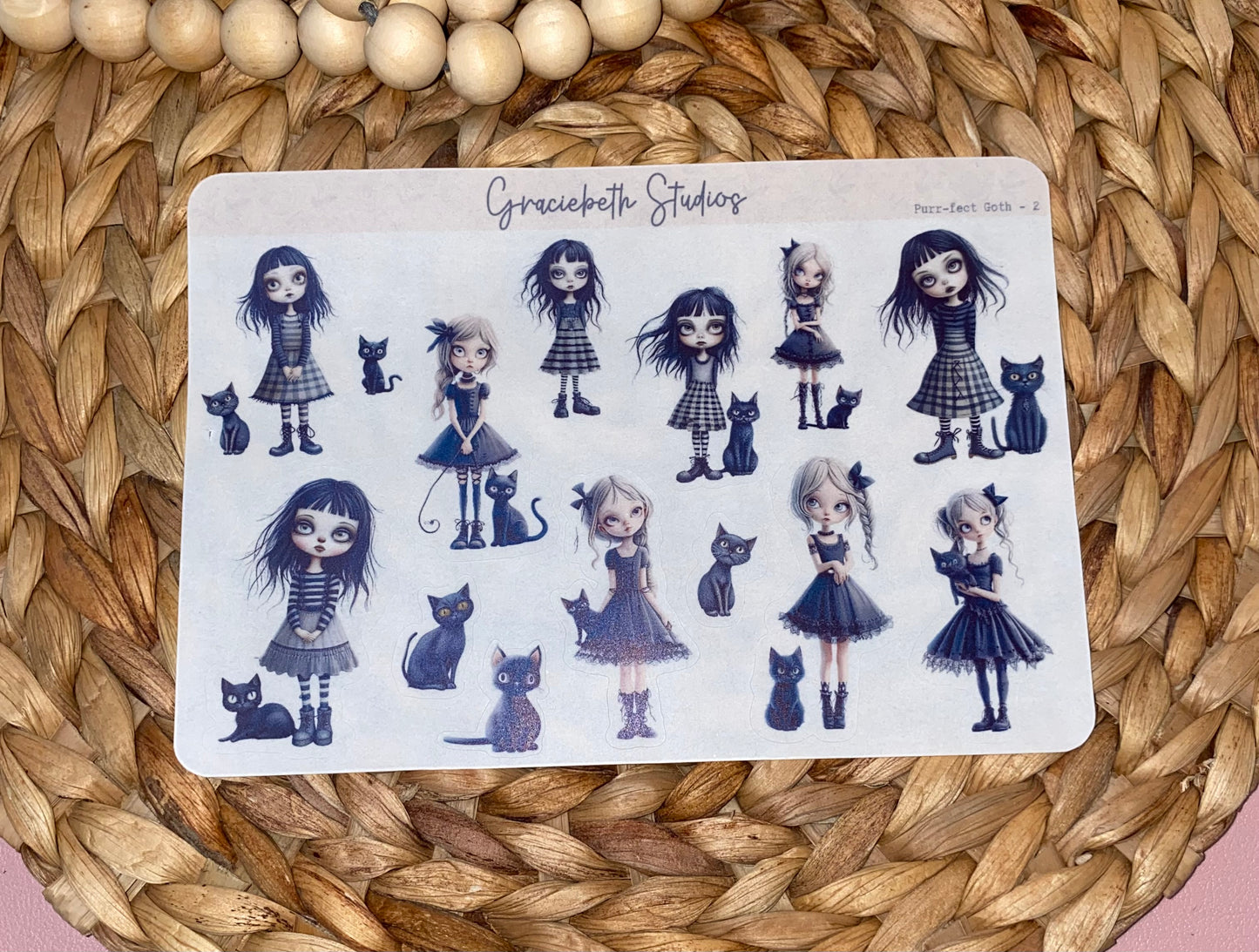 Purr-fect Goth Deco Stickers