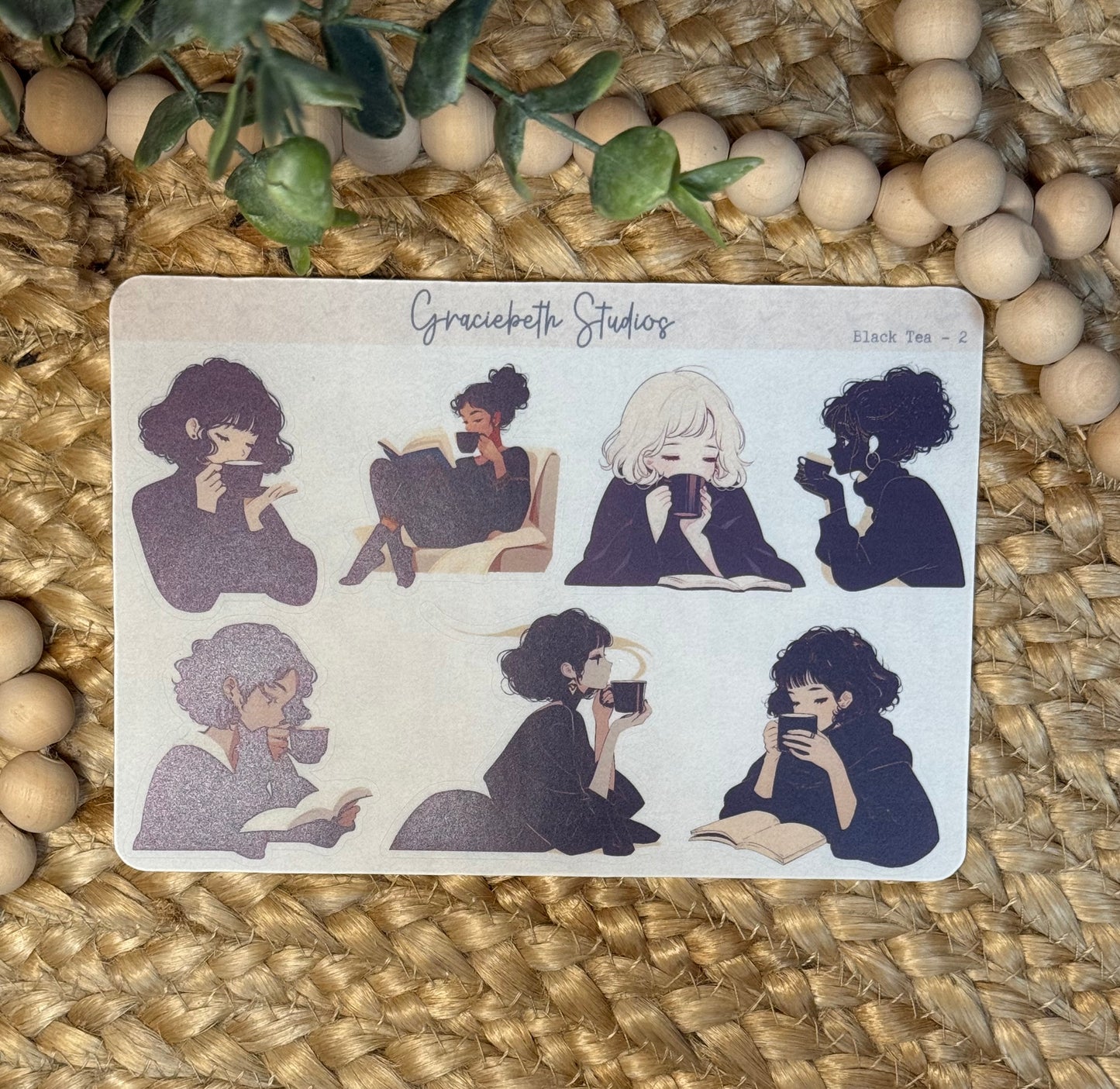 Black Tea Deco Stickers