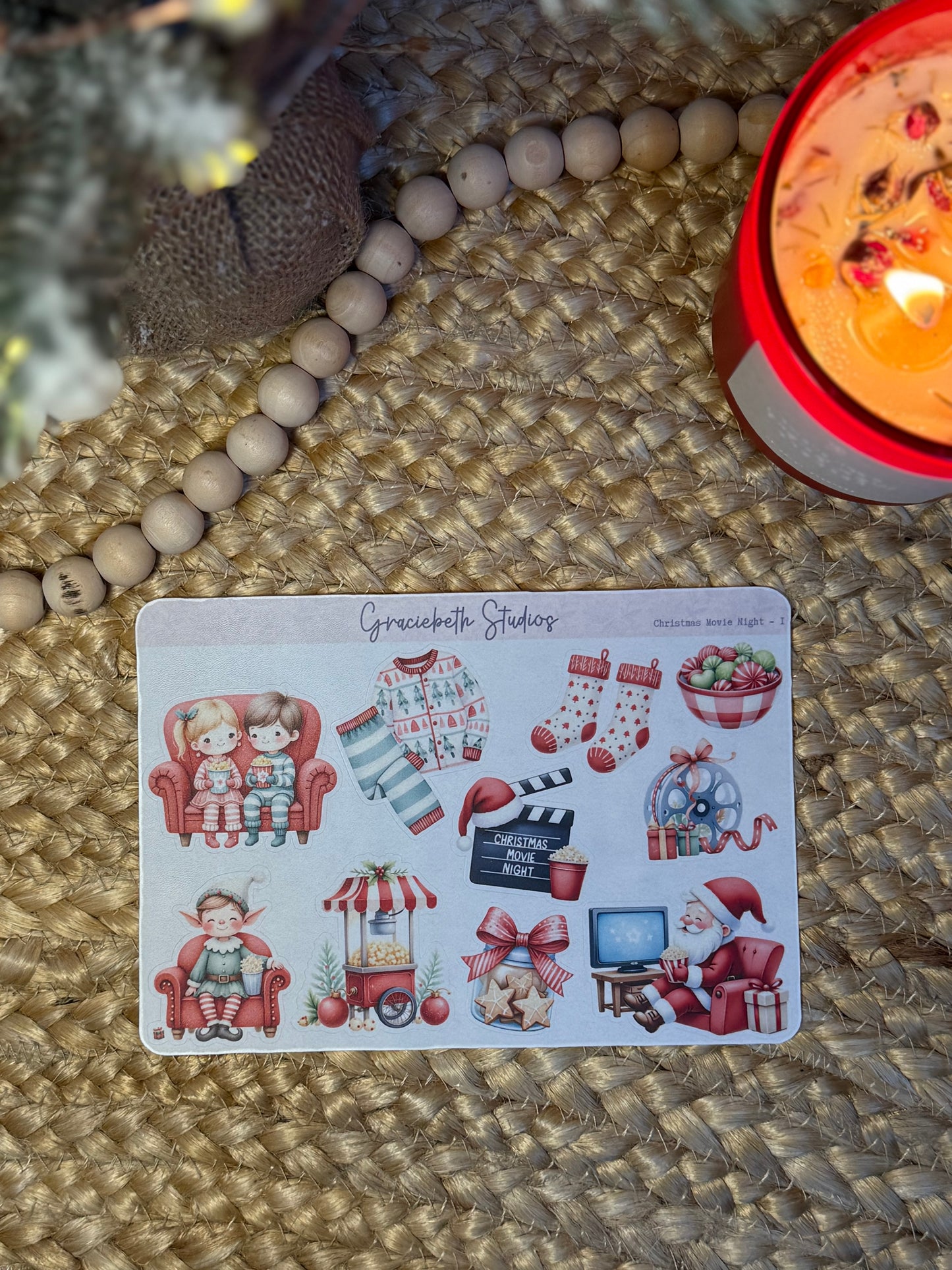 Christmas Movie Night - Deco Stickers