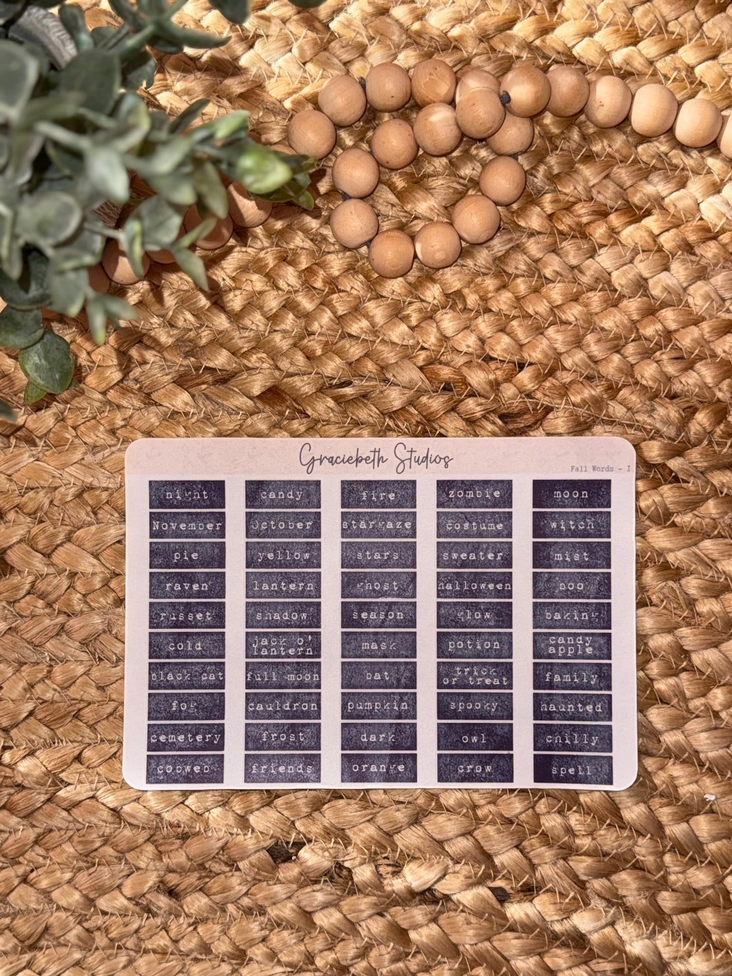 Fall Words - Deco Stickers