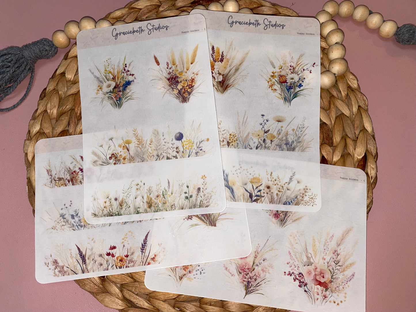 Pampas Borders Deco Stickers