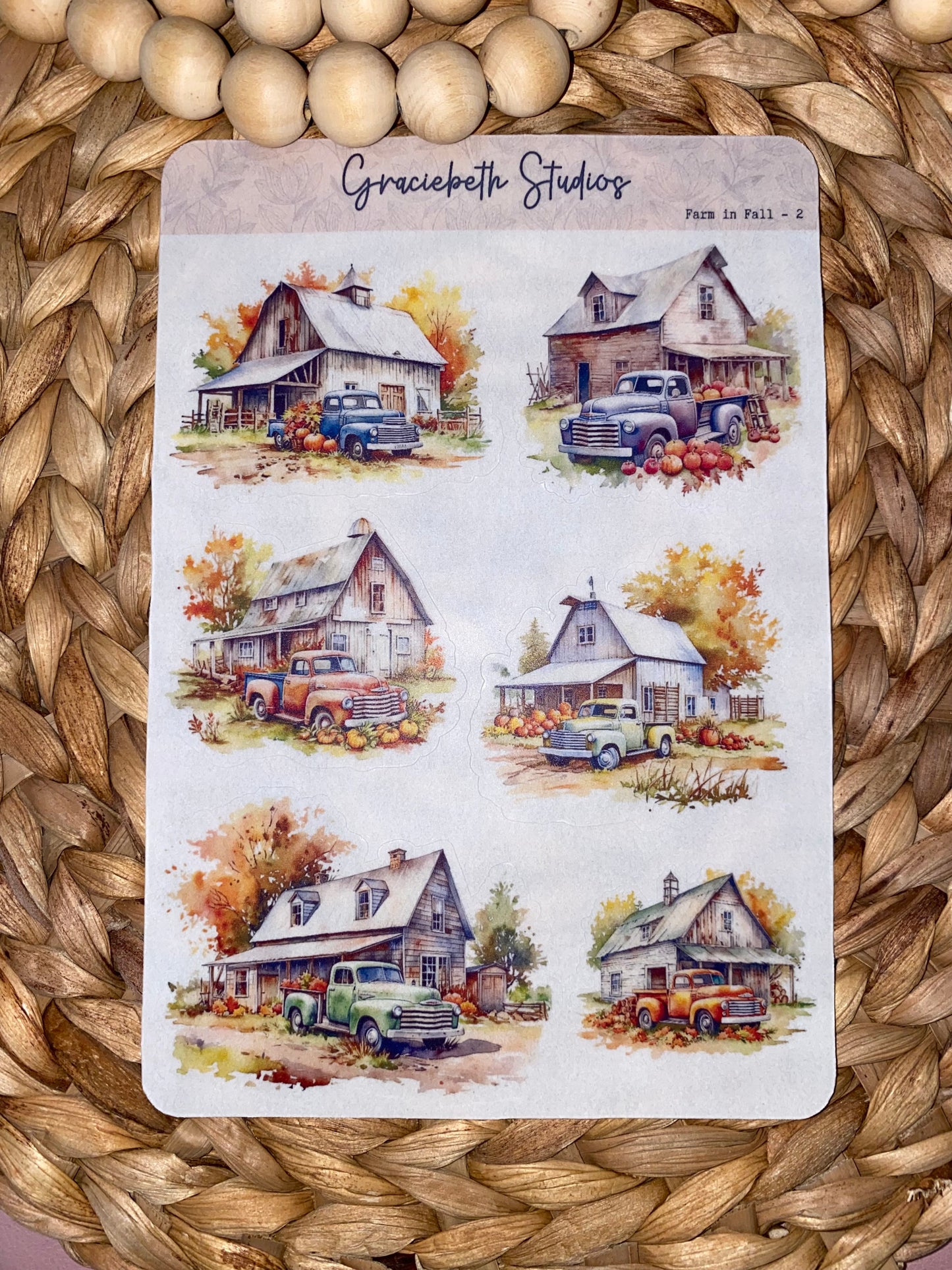 Farm in Fall Deco Stickers