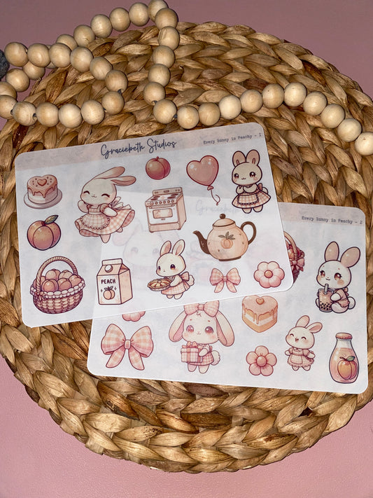 Every Bunny is Peachy Deco Stickers