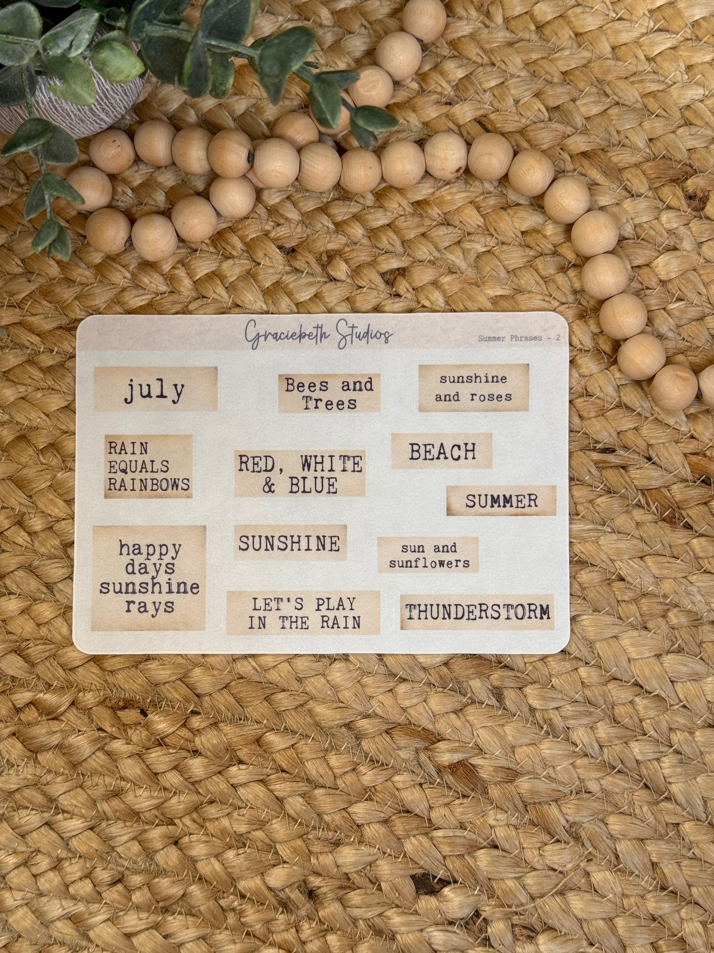 Summer Phrases Deco Stickers