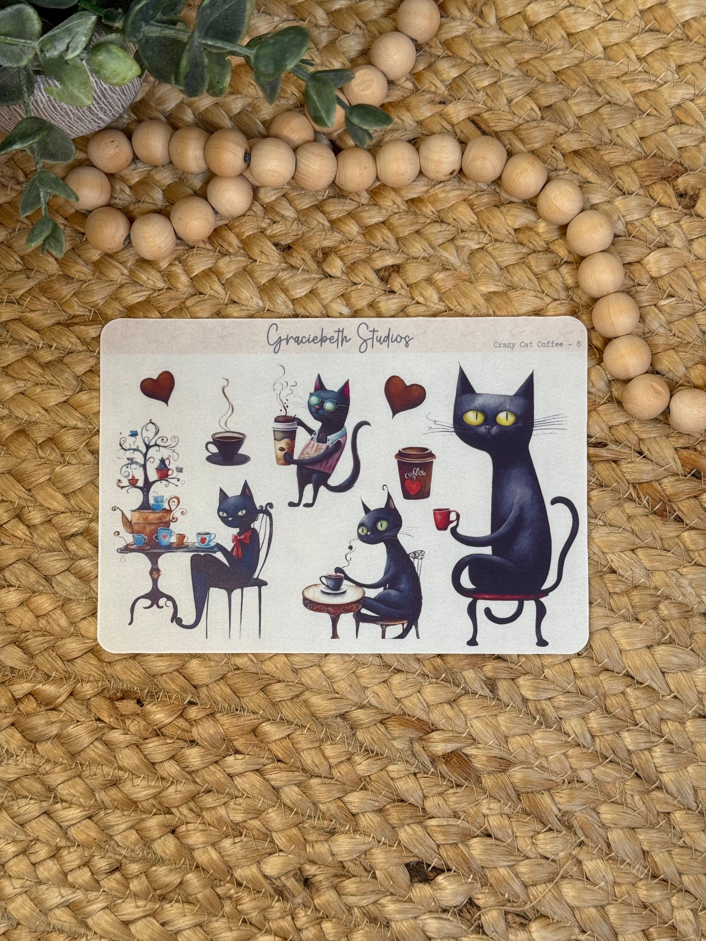 Crazy Cat Coffee Deco Stickers