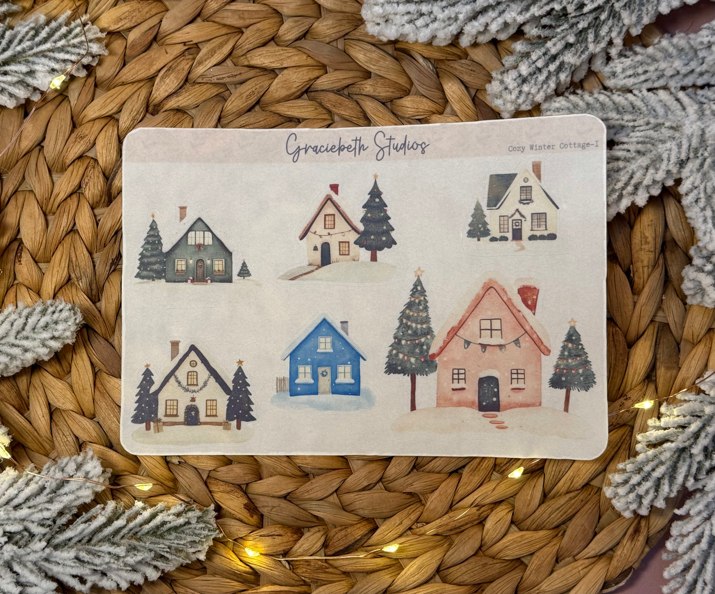 Winter House Row Deco Stickers