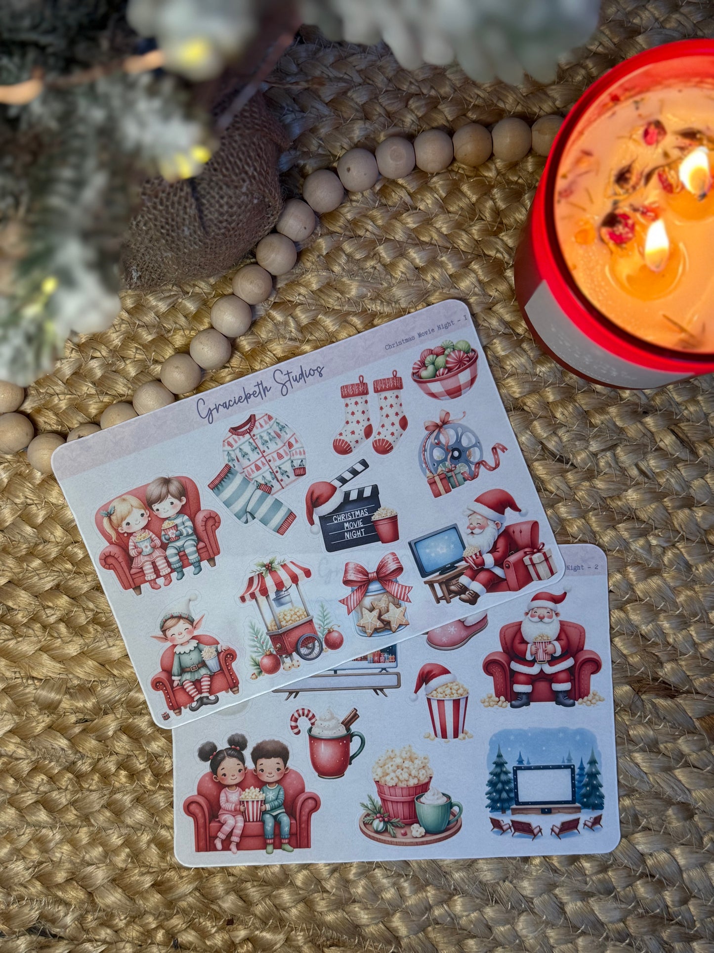 Christmas Movie Night - Deco Stickers