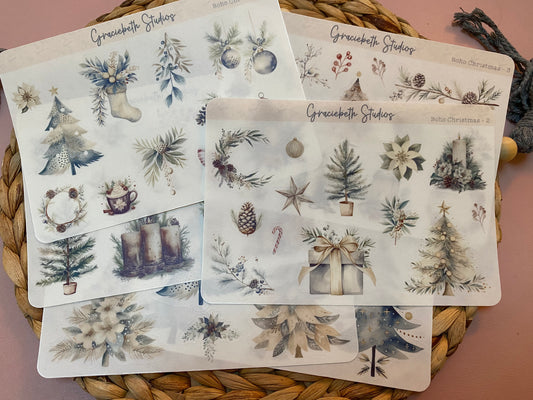 Boho Christmas Deco Stickers