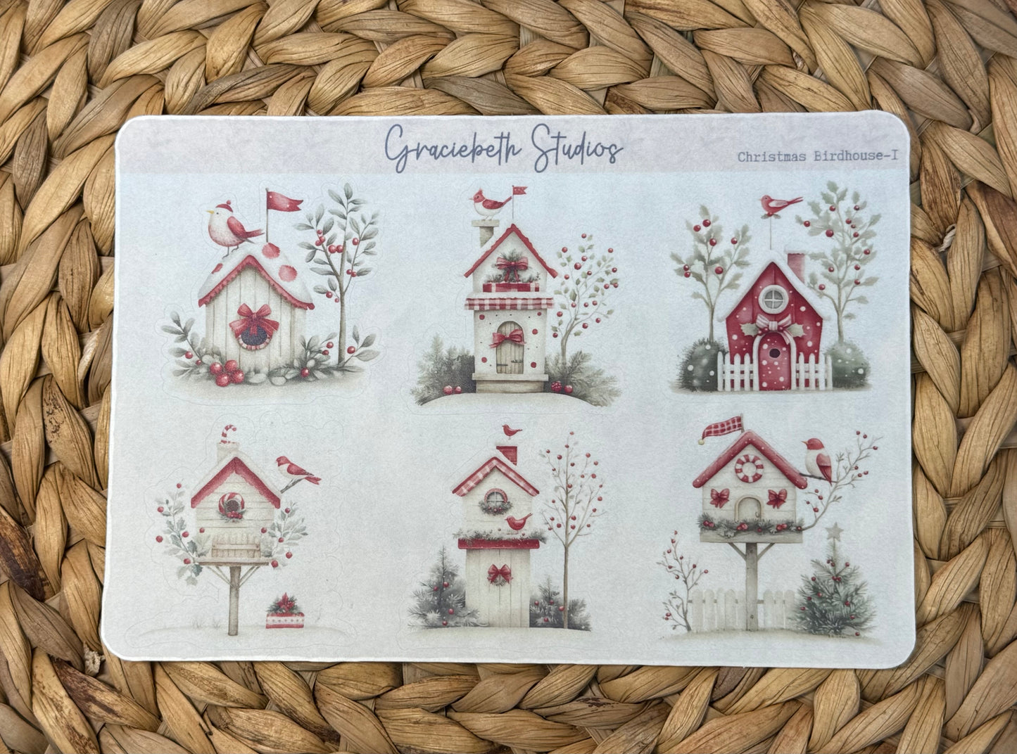 Christmas Birdhouse Deco Stickers