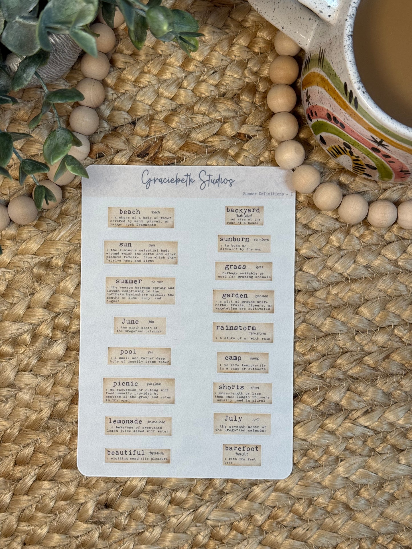 Summer Definition Stickers