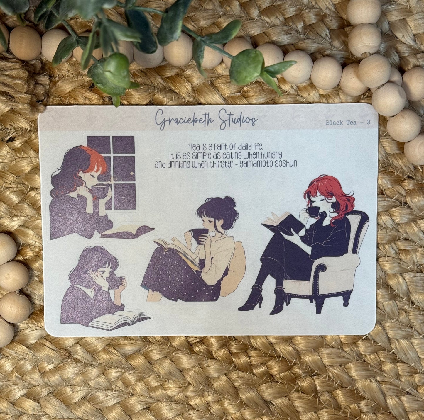 Black Tea Deco Stickers