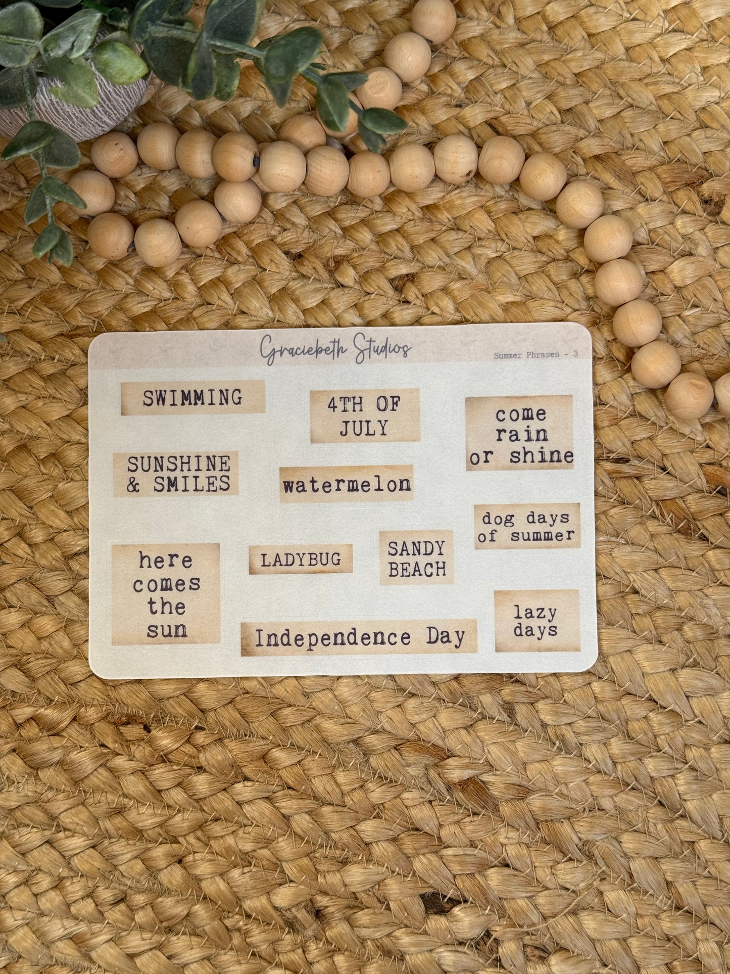 Summer Phrases Deco Stickers