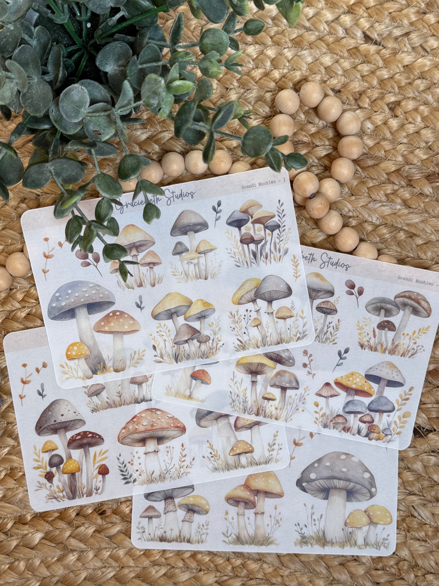 Scandi Mushies Deco Stickers