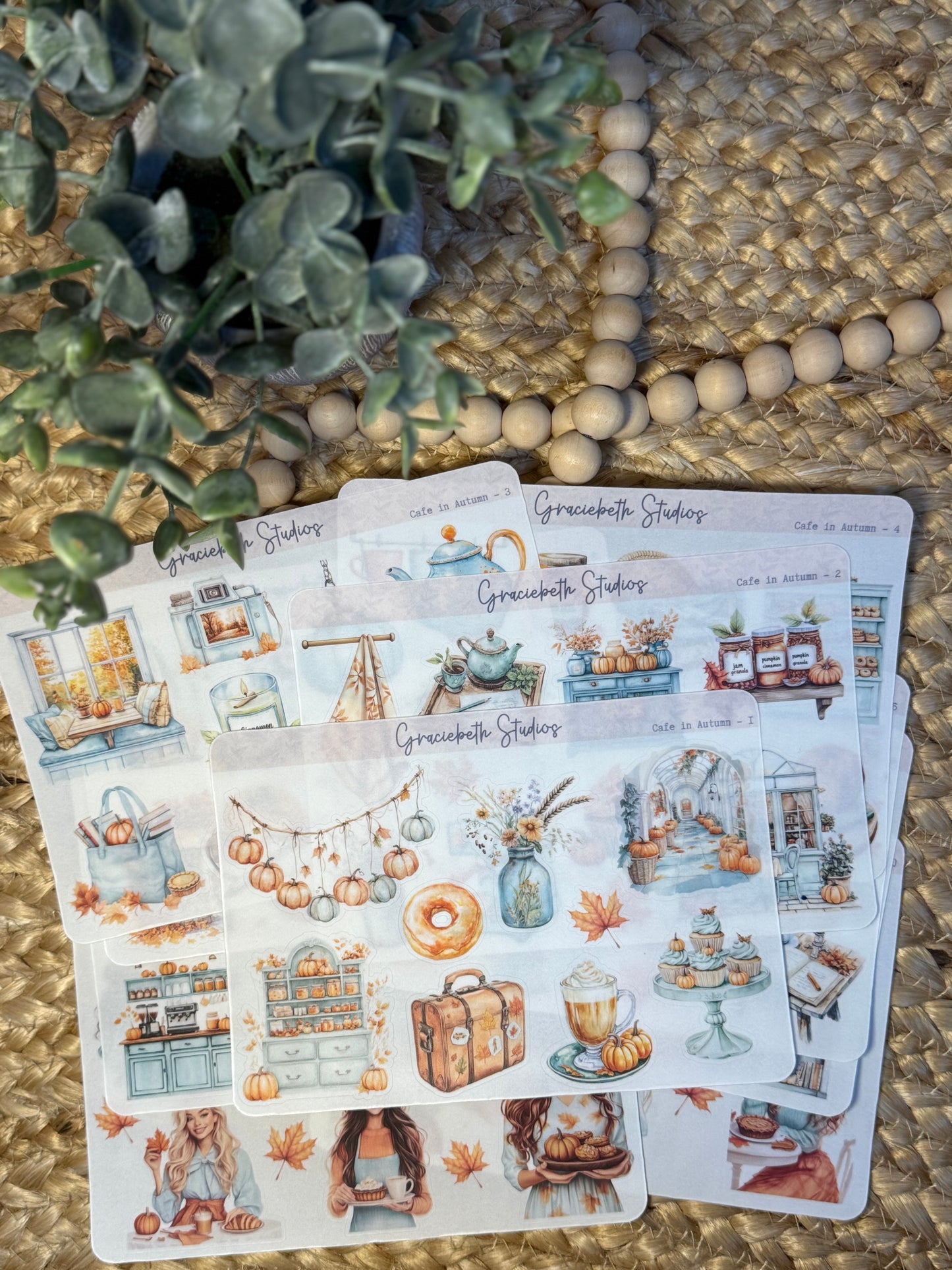 Cafe in Autumn -  Deco Stickers