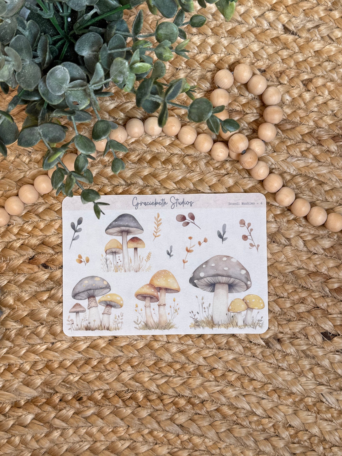 Scandi Mushies Deco Stickers