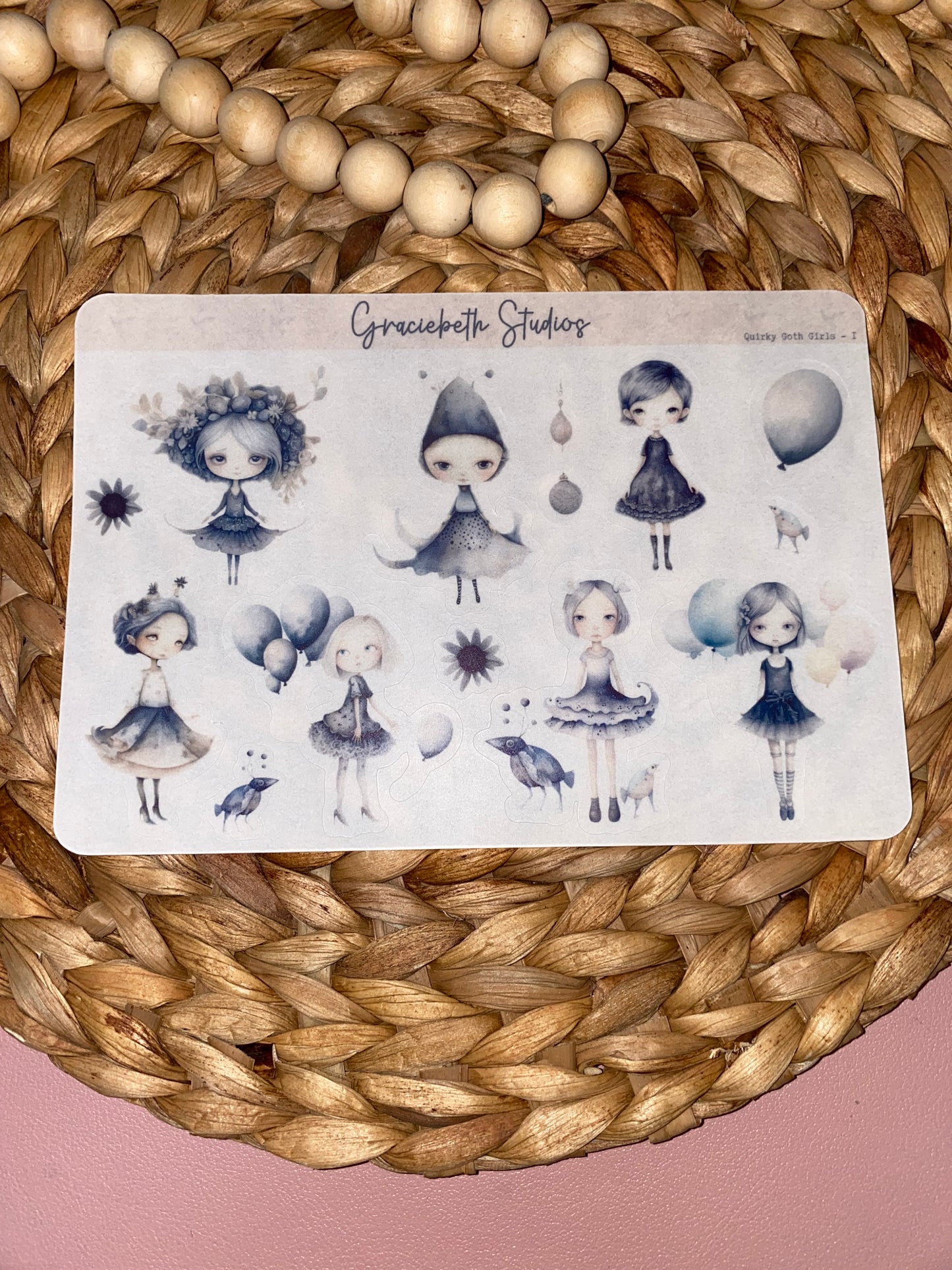 Quirky Goth Girls Deco Stickers