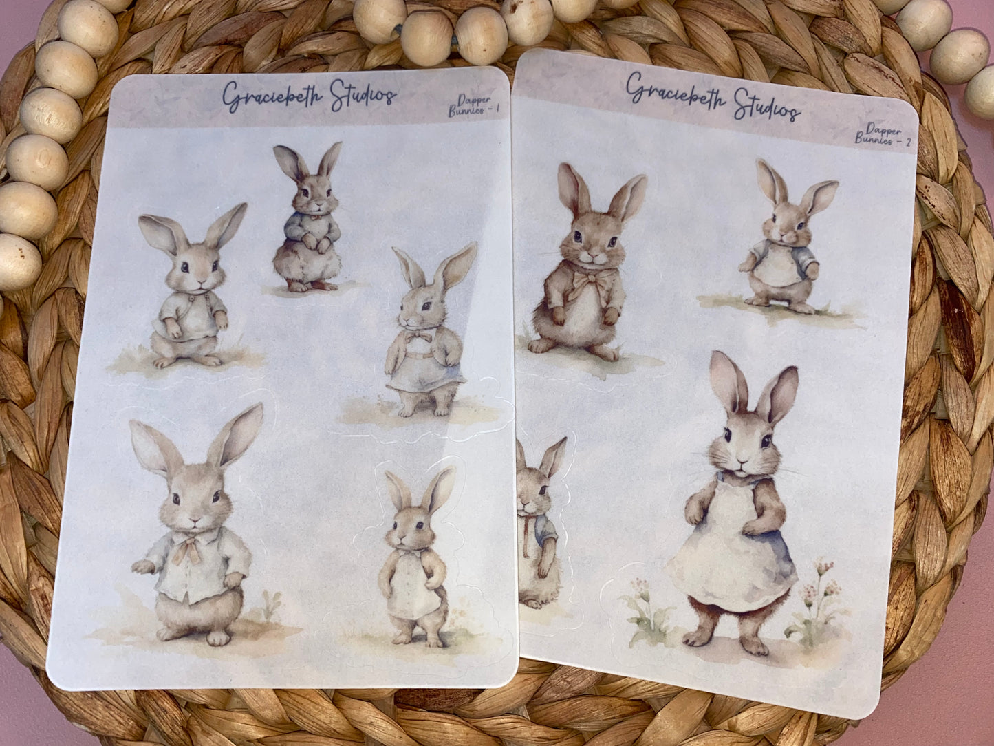 Dapper Bunnies Deco Stickers