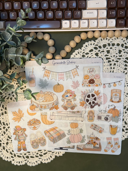 Fall Movie Night - Deco Stickers