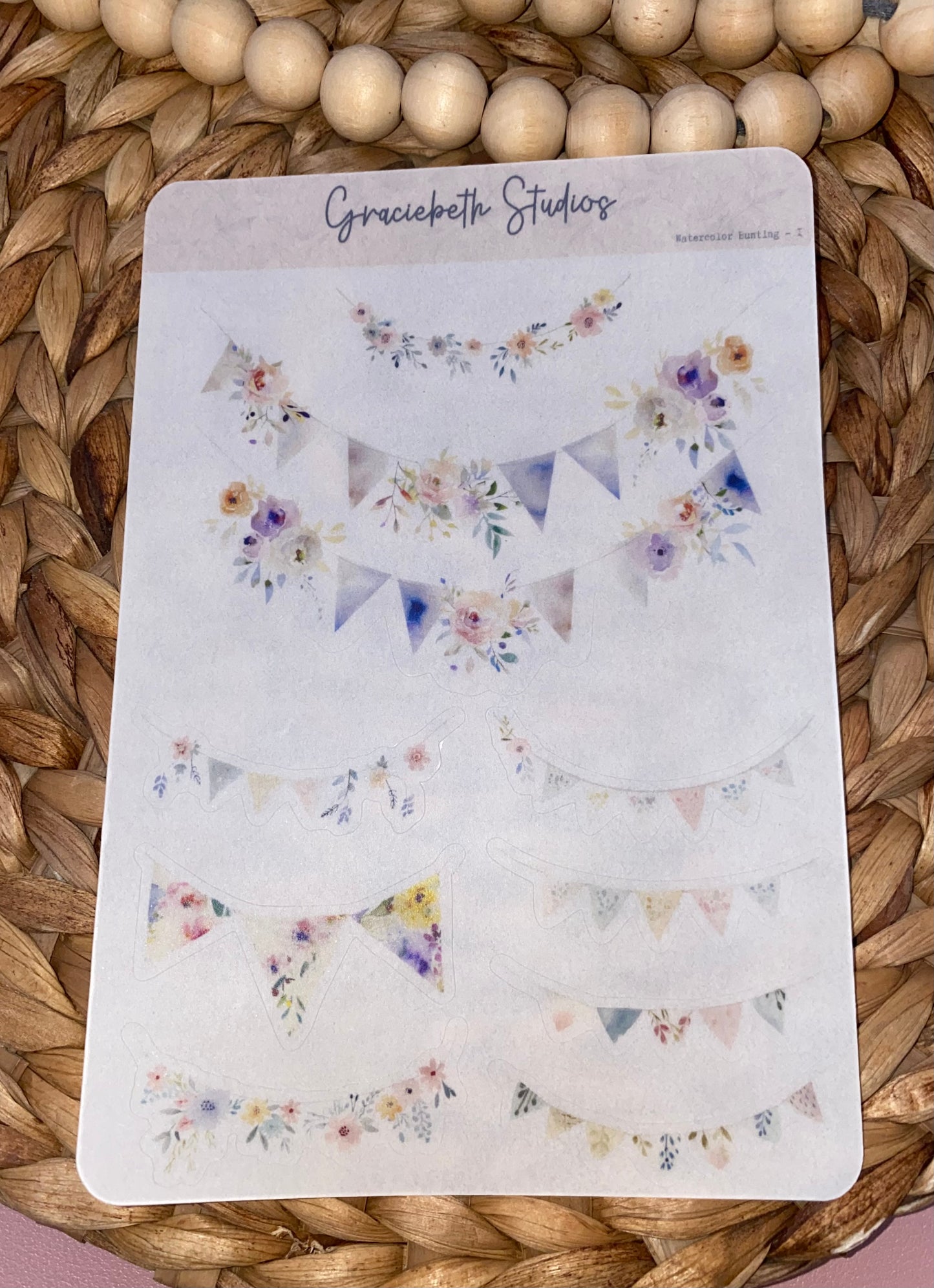 Watercolor Bunting Deco Stickers