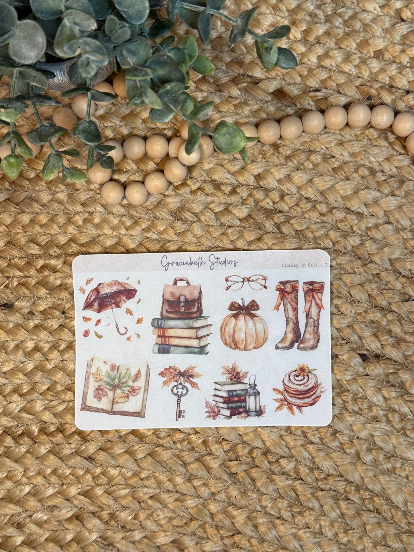 Library In Fall - Deco Stickers