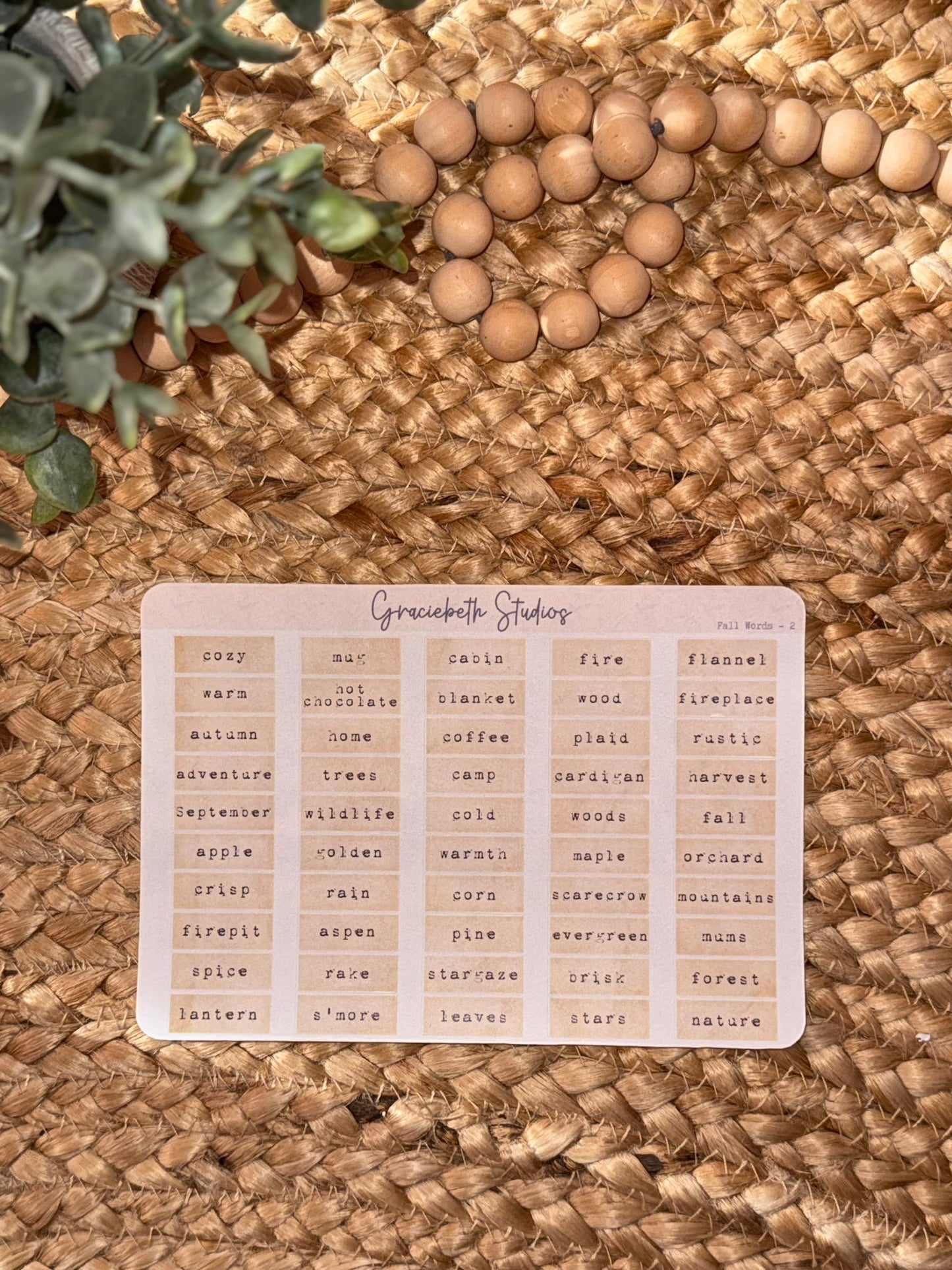 Fall Words - Deco Stickers