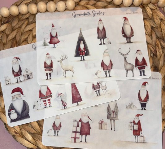 Folkart Santa  Deco Stickers