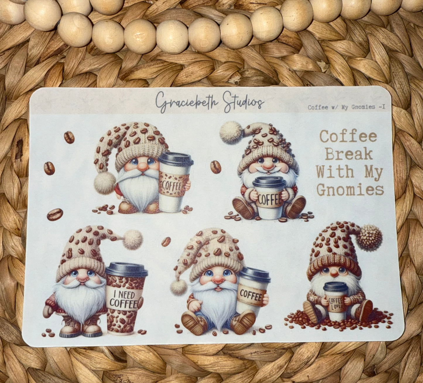 Coffee with my Gnomies Deco Stickers