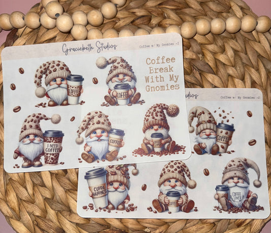 Coffee with my Gnomies Deco Stickers